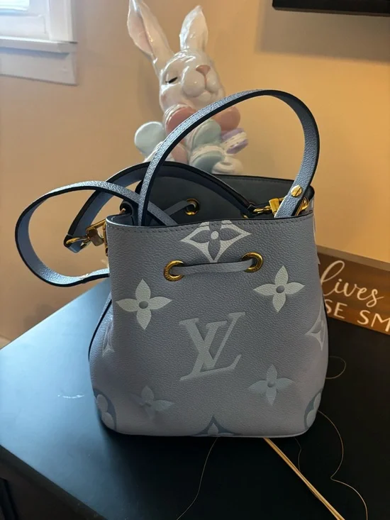 Louis Vuitton Light Blue Monogram Nano Bucket Crossbody - Picture 2 of 13
